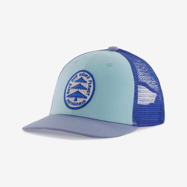 Patagonia Kids&#39; Trucker Hat HBFI How to Save Badge: Fin Blue