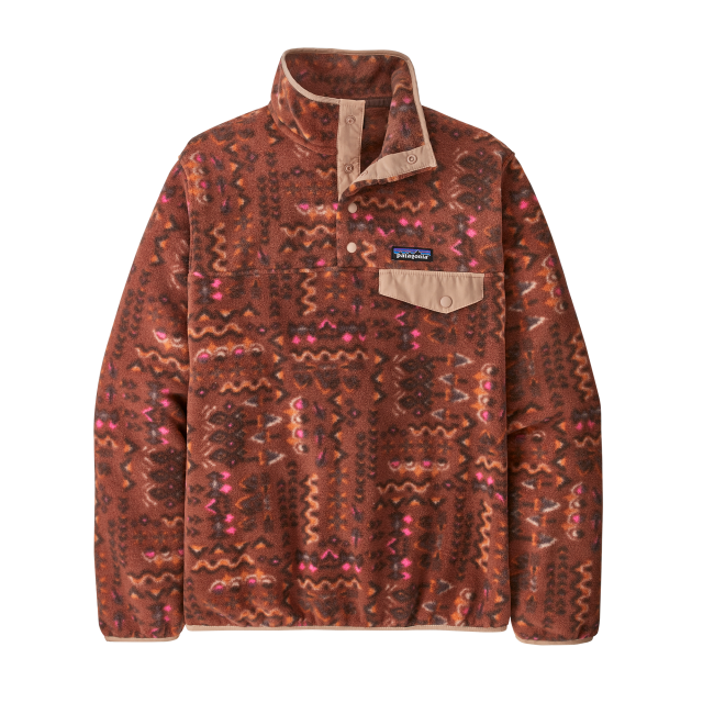 Patagonia Womens Lightweight Synchilla Snap-T Pullover Wandering Woods: Sisu Brown