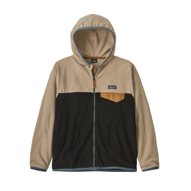 Patagonia Kids&#39; Micro D Snap-T Jacket BLTA Black/Oar Tan