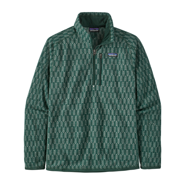 Patagonia Mens Better Sweater 1/4 Zip Pine Knit: Northern Green