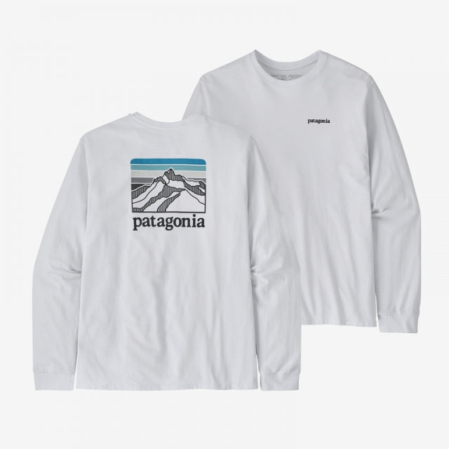 Patagonia Men&#39;s Long-Sleeved Line Logo Ridge Responsibili-Tee WHI White