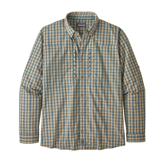 Patagonia Men&#39;s Long-Sleeved Sun Stretch Shirt Watershed: Smolder Blue