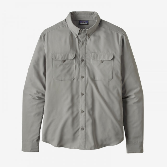 Patagonia Men&#39;s Long-Sleeved Self-Guided Hike Shirt SGRY Salt Grey