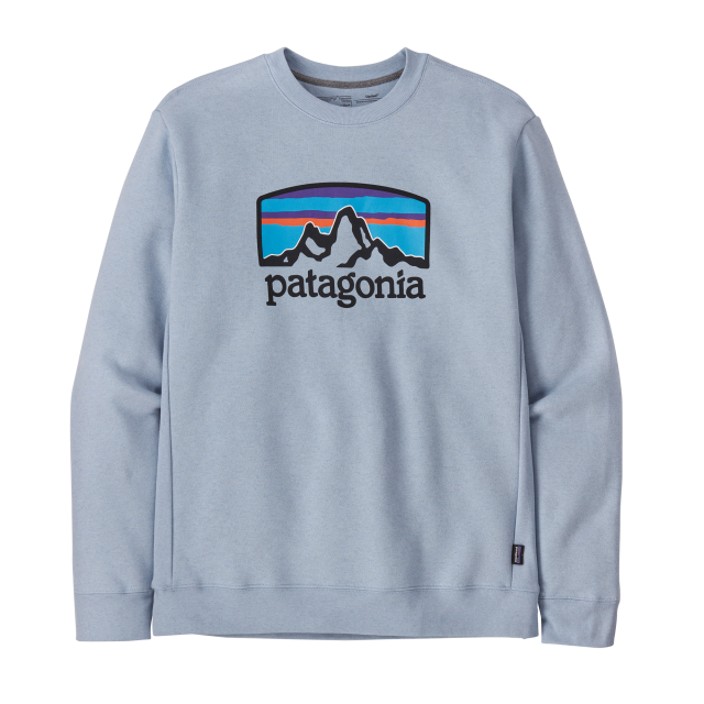 Patagonia Men&#39;s Fitz Roy Horizons Uprisal Crew Sweatshirt STME Steam Blue