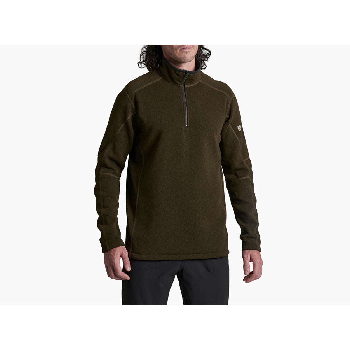 Kuhl Mens Revel 1/4 Zip Sweater Dark Roast