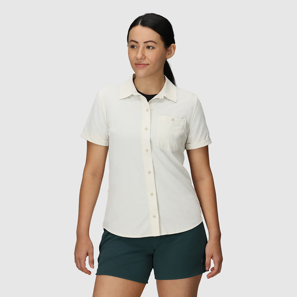 Outdoor Research Womens Astroman Short Sleeve Sun Shirt Oyster