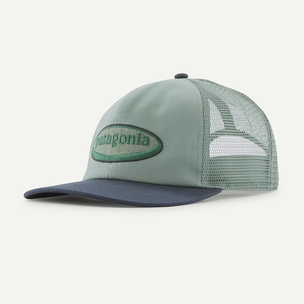 Patagonia Relaxed Trucker Hat 95 Oval Logo: Cover Green