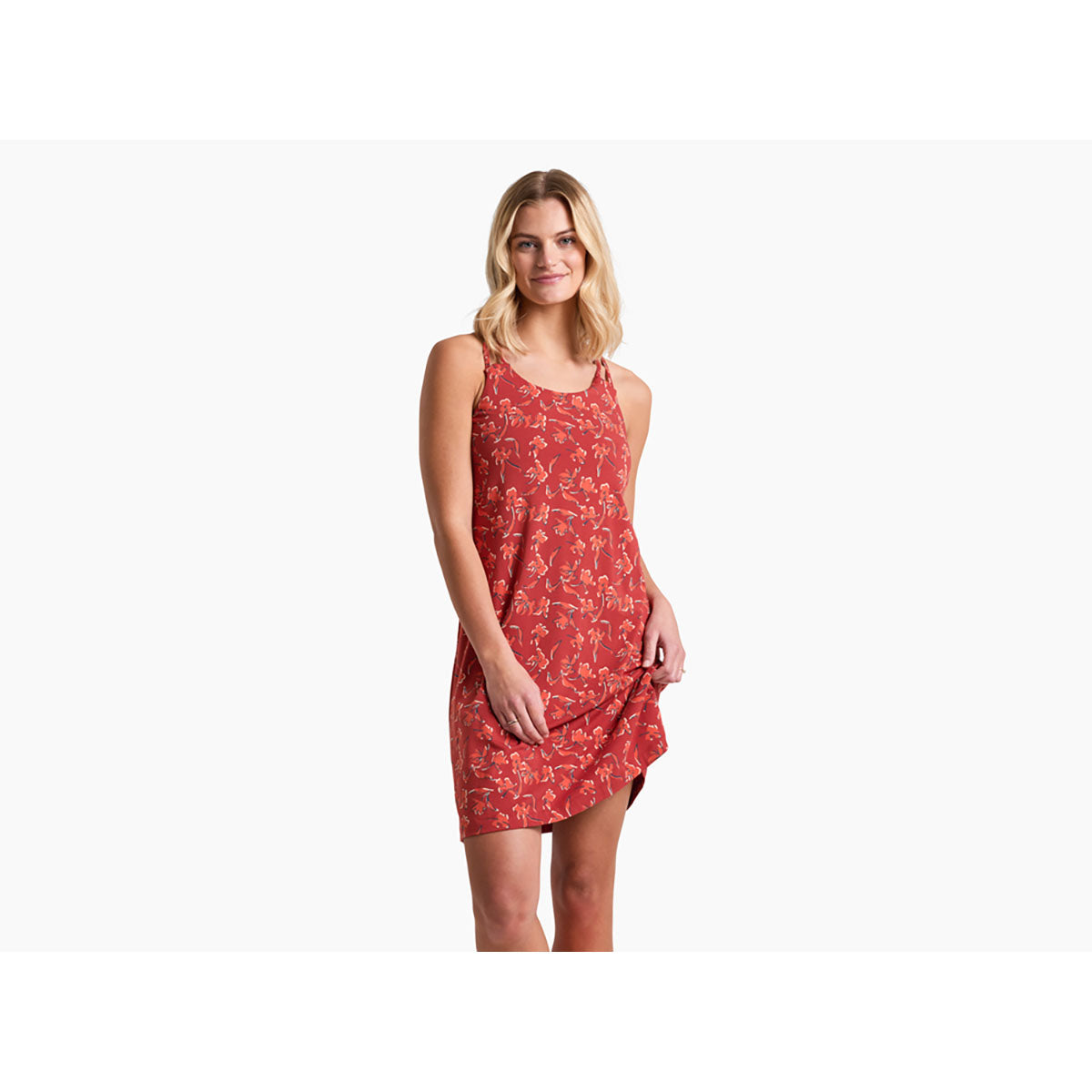 Kuhl Womens Lyra Krossbak Dress Scarlet Print