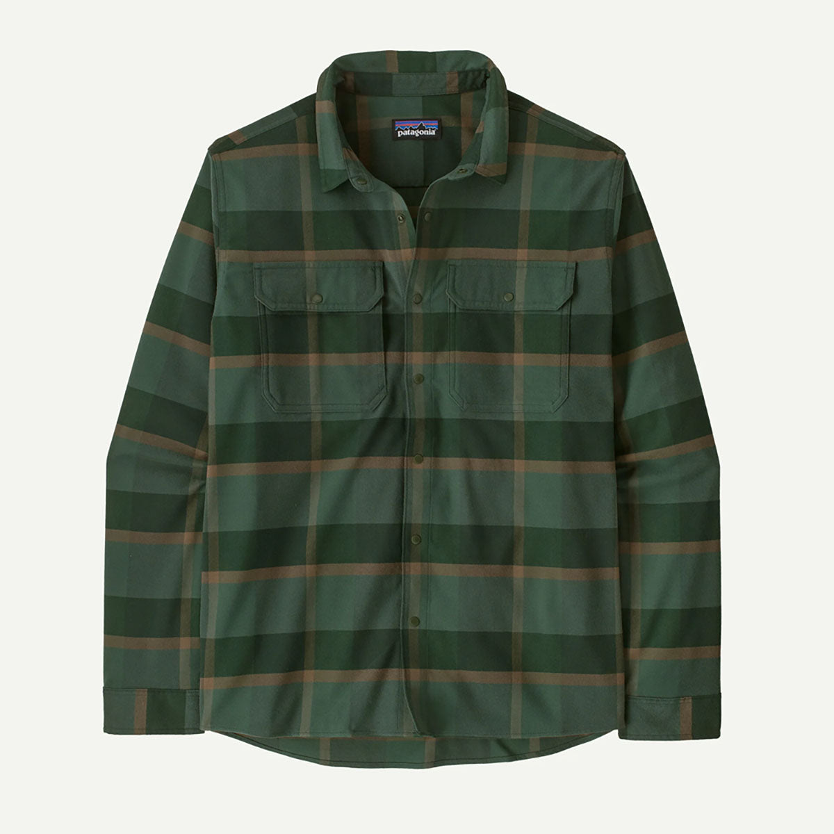Patagonia Mens Canyonite Flannel Shirt Road Trip: Treeline Green