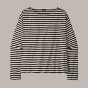 Patagonia Womens Long-Sleeved Mariner Top Even Stripe: Sunken Blue
