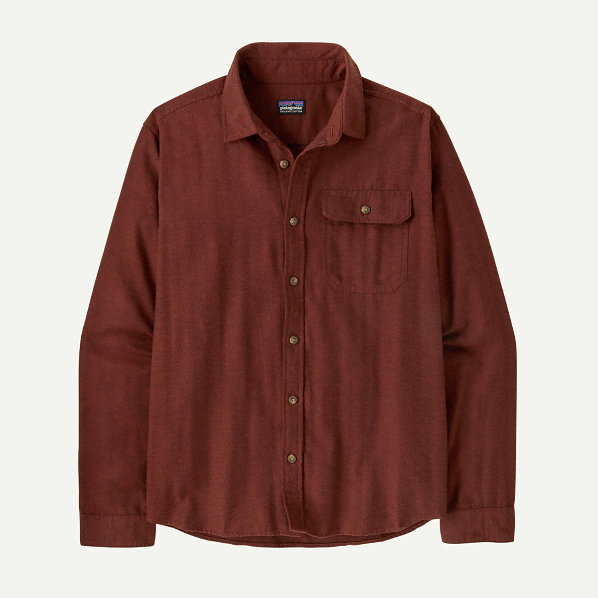 Patagonia Mens Long-Sleeved Lightweight Fjord Flannel Shirt Mirror Weave: Rusty Red
