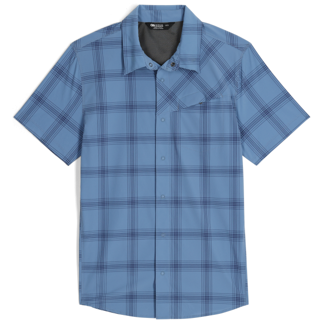 Outdoor Research Mens Astroman Short Sleeve Sun Shirt 2707 Olympic Plaid