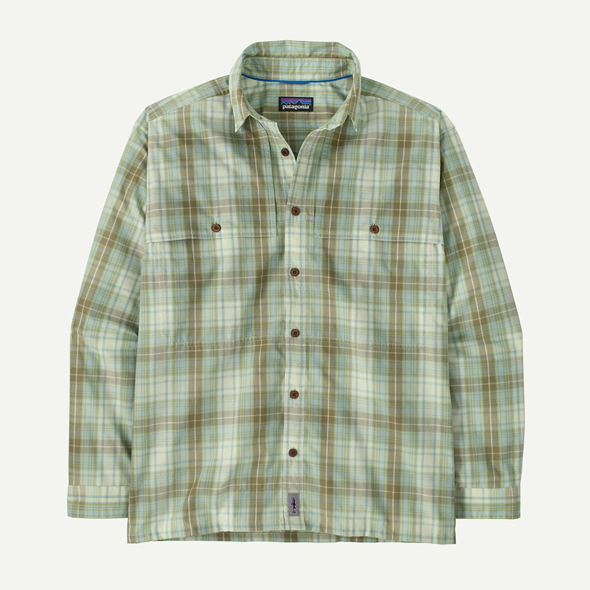 Patagonia Mens Long-Sleeved Island Hopper Shirt Longshore: Lichen Green