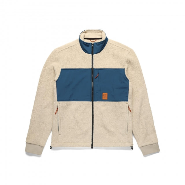 Topo Designs Womens Summit Rise Full Zip Jacket 133 Oatmeal/Pond Blue