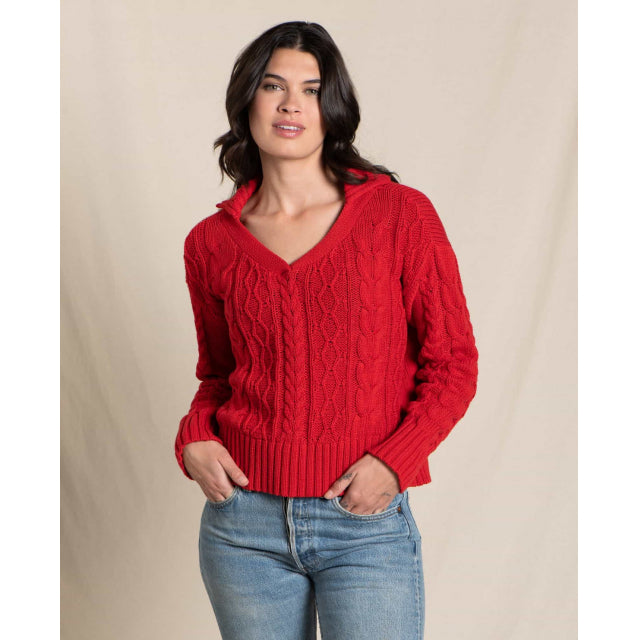 Toad&Co. Womens Bianca Cable Sweater 942 Canoe