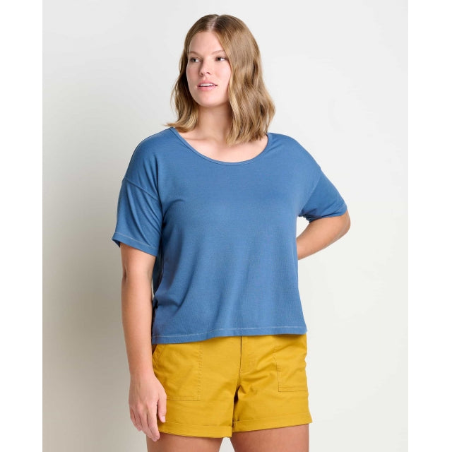 Toad&Co. Womens Piru Short Sleeve Easy Tee 470 Pacific Blue