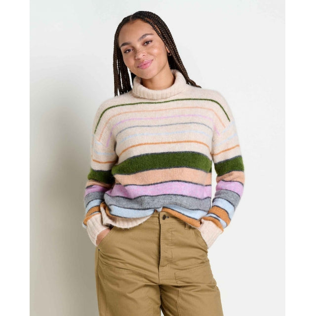 Toad&amp;Co. Women&#39;s Toddy T-Neck Sweater 131 Oatmeal tripe / S