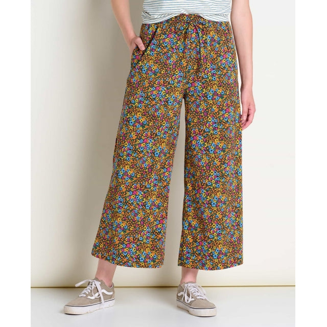 Toad&Co. W Sunkissed Wide Leg Pant II 003 Black Micro Floral Print