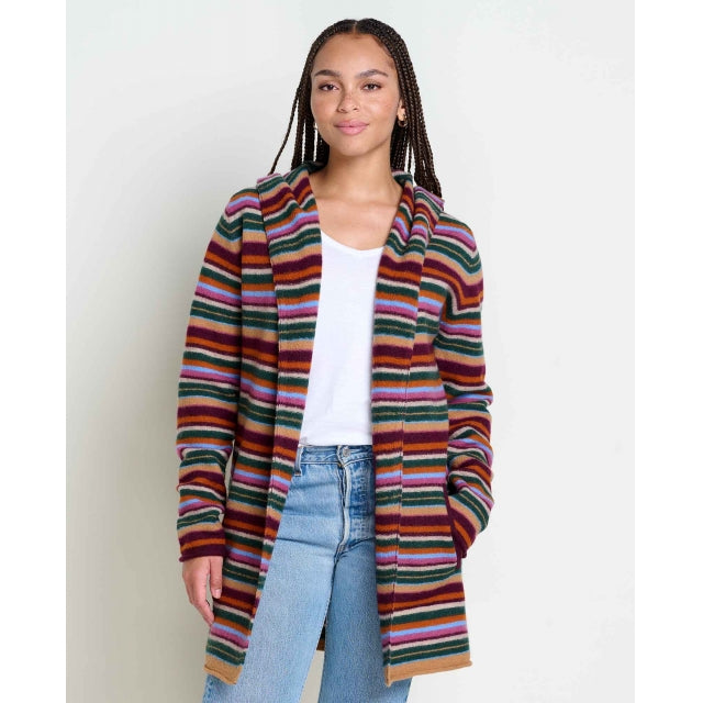 Toad&Co. Womens Merino Heartfelt Hoodie 357 Pasture Multi tripe / S