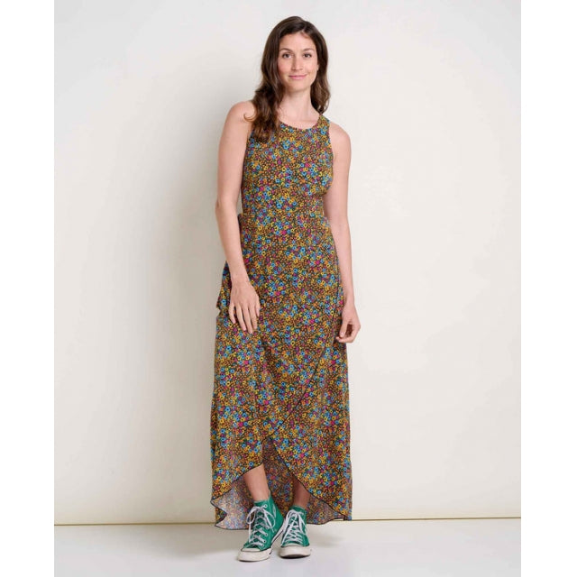 Toad&amp;Co. Women&#39;s Sunkissed Maxi Dress 003 Black Micro Floral Print