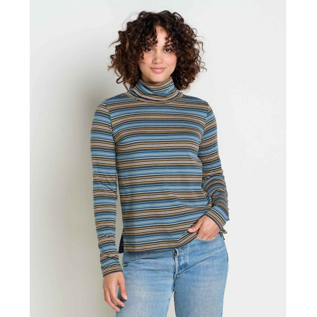 Toad&Co. Womens Maisey Ls T-neck 491 North hore Stripe / S