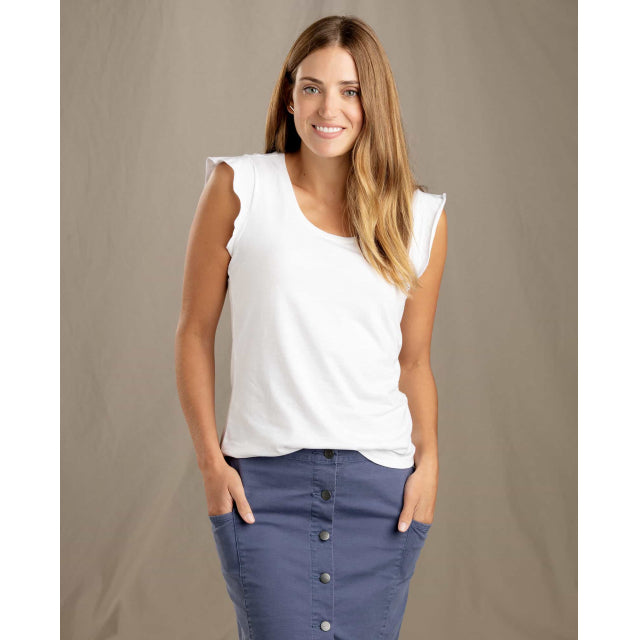 Toad&amp;Co. Womens Rufflita II Tee 000 White