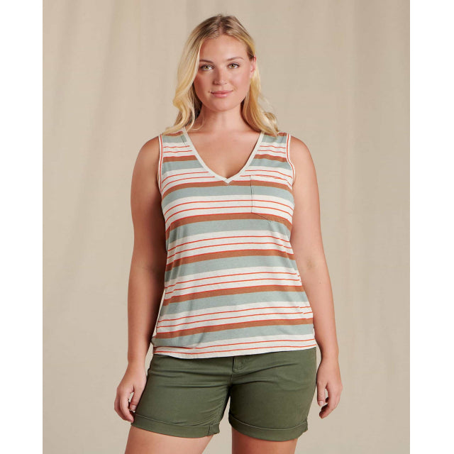 Toad&amp;Co. Women&#39;s Grom Tank 151 Salt 70&#39;S Stripe