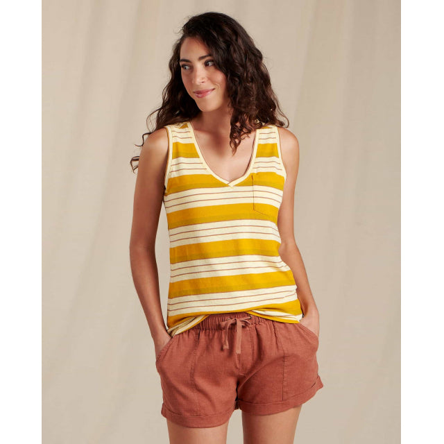 Toad&amp;Co. Women&#39;s Grom Tank 749 Butter 70&#39; Stripe / S