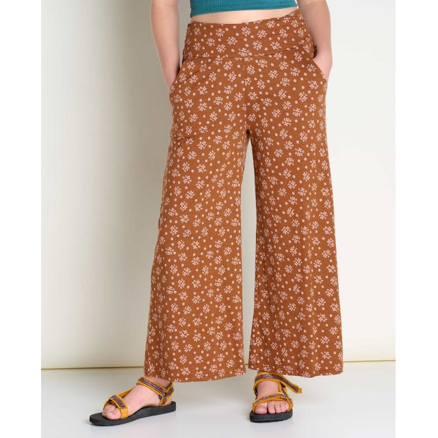 Toad&amp;Co. Women&#39;s Chaka Wide Leg Pant 217 Fawn Polka Dot Print