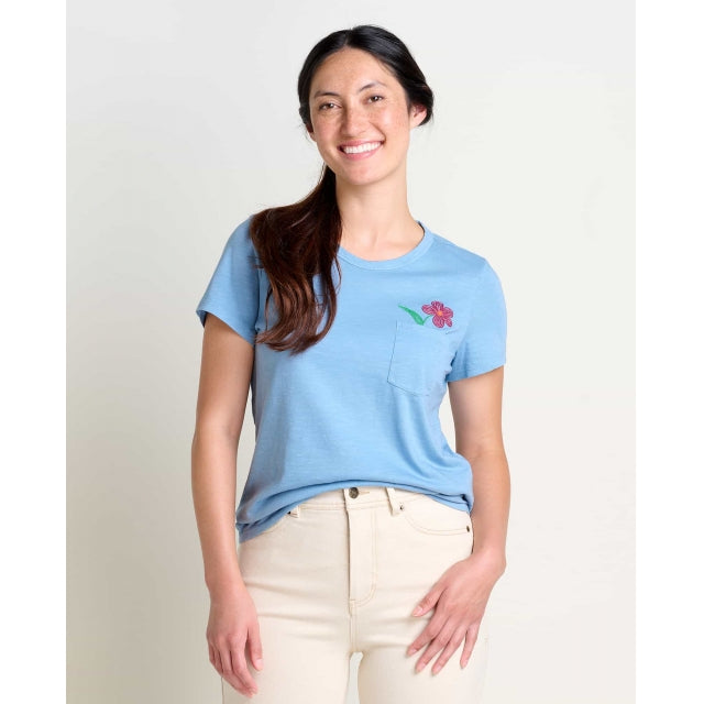 Toad&Co. Womens Primo Crew Embroidered 500 Weathered Blue Embroidery