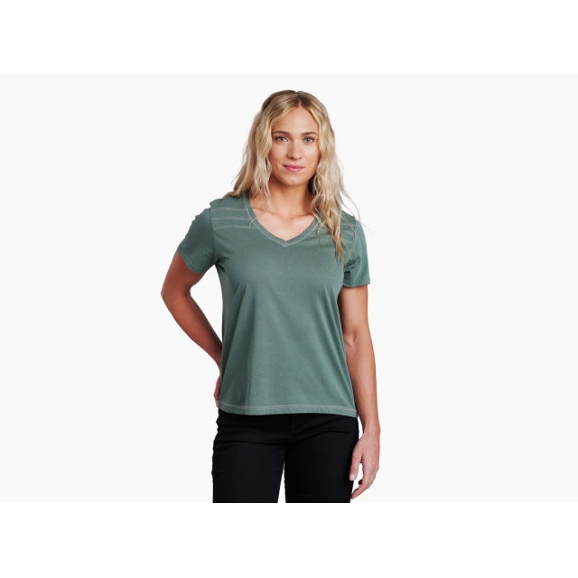 Kuhl Women&#39;s Arabella V-neck SS EVGR Evergreen