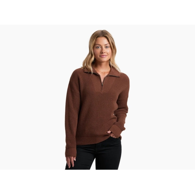 Kuhl Women&#39;s Norda 1/4 Zip Sweater MOC Mocha