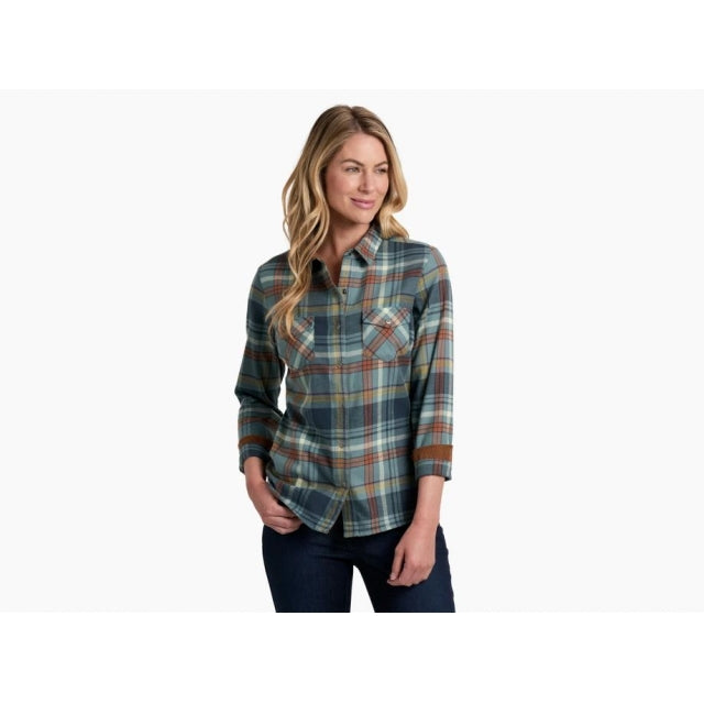 Kuhl Womens Tess Flannel Long Sleeve NBL Mineral Blue / M