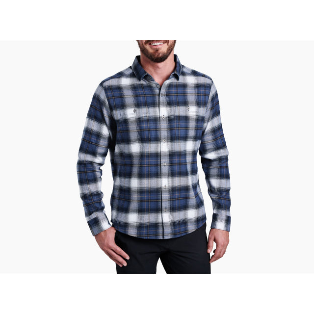 Kuhl Men&#39;s Law Flannel Long Sleeve STB Stellar Blue