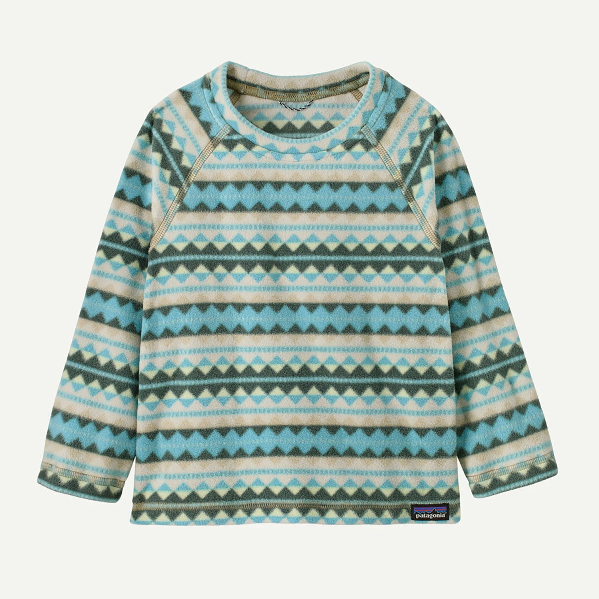 Patagonia Baby Micro D Crew Diamond Stripe: Snowmelt Blue