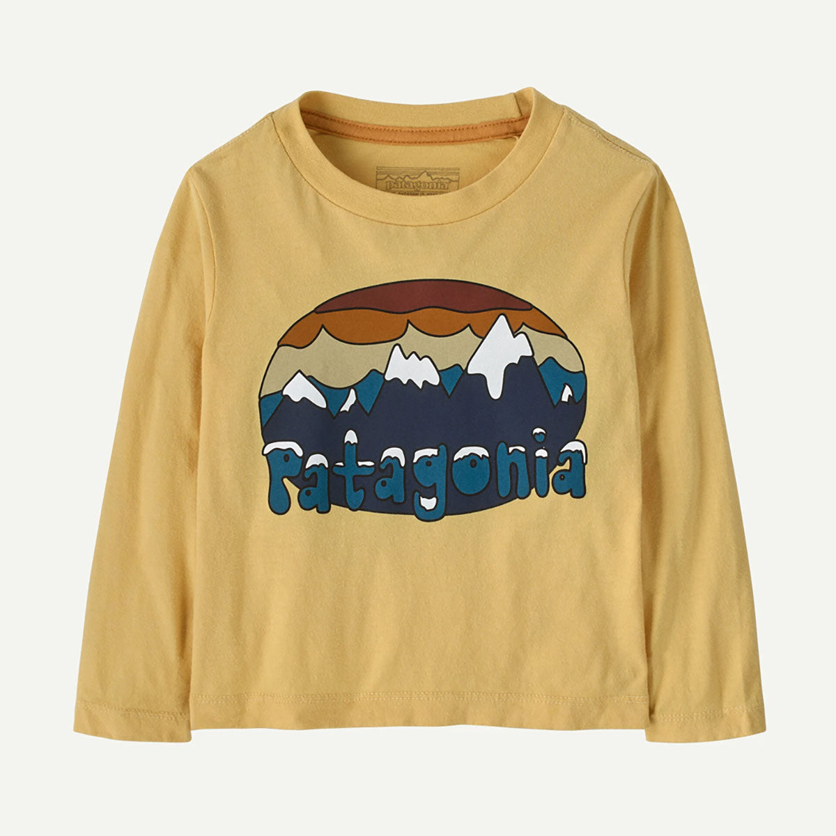 Patagonia Baby Long-Sleeved Fitz Roy Flurries T-Shirt Limestone Yellow