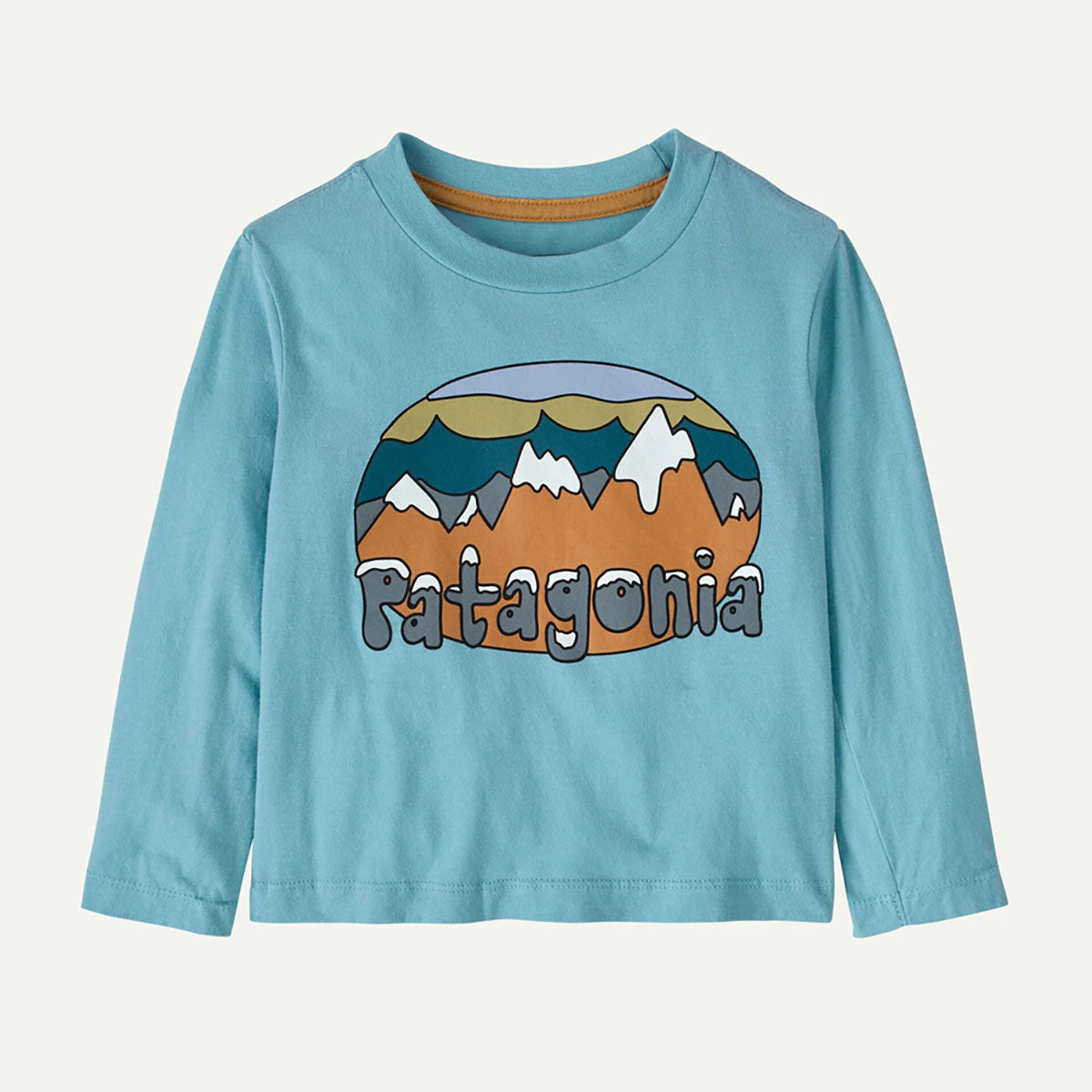 Patagonia Baby Long-Sleeved Fitz Roy Flurries T-Shirt Snowmelt Blue