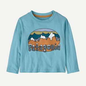 Patagonia Baby Long-Sleeved Fitz Roy Flurries T-Shirt Snowmelt Blue