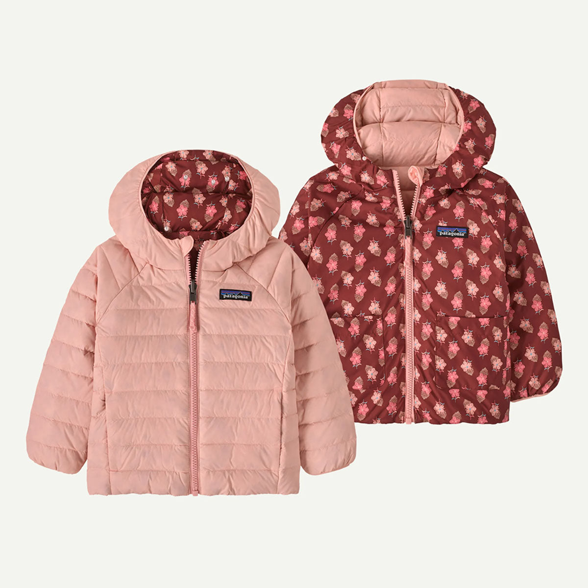 Patagonia Baby Reversible Down Sweater Hoody Snow Ditsy: Rusty Red