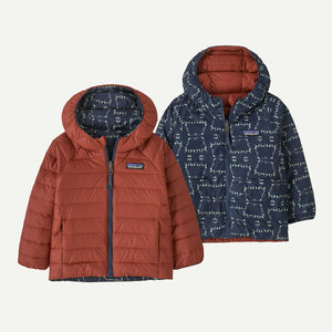 Patagonia Baby Reversible Down Sweater Hoody Snowshoe Hare: New Navy