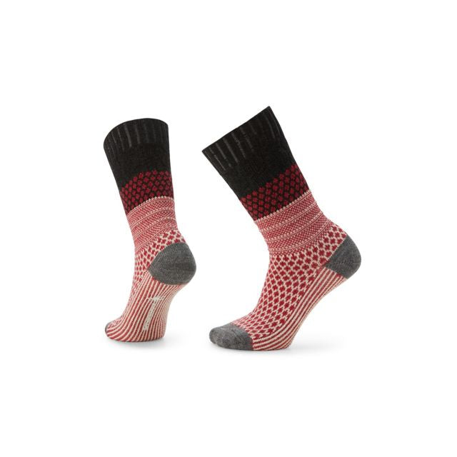 Smartwool Womens Everyday Popcorn Cable Crew Socks G65 Pomegranate