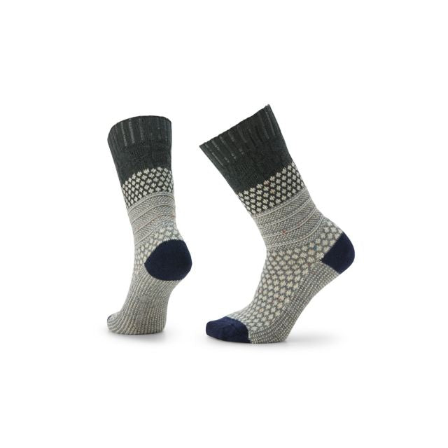 Smartwool Womens Everyday Popcorn Cable Crew Socks G51 Dark Sage