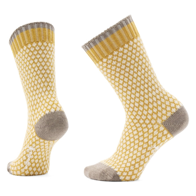 Smartwool Women&#39;s Everyday Popcorn Polka Dot Crew Socks K11 Honey Gold