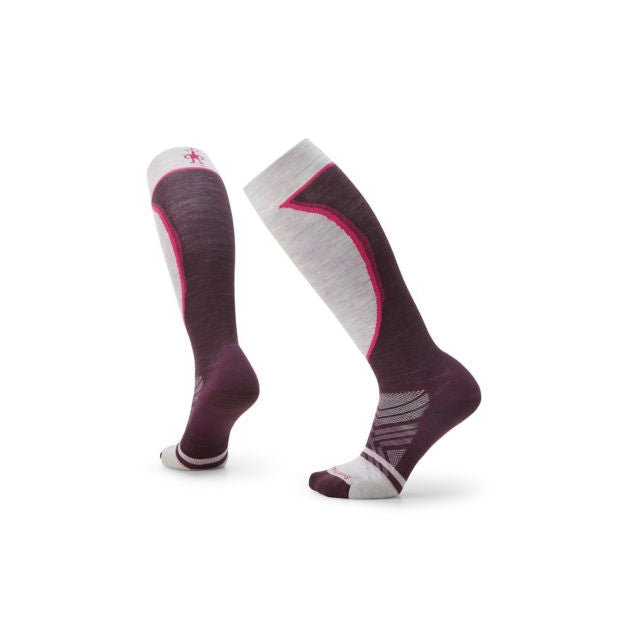 Smartwool Women&#39;s Ski Targeted Cushion Over The Calf Socks 590 Bordeaux