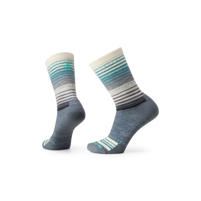 Smartwool Everyday Stitch Stripe Crew Socks L88 Pewter Blue