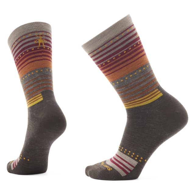 Smartwool Everyday Stitch Stripe Crew Socks 207 Chestnut