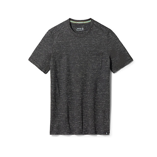 Smartwool Men&#39;s Merino Hemp Blend Pocket Tee A52 Black Heather