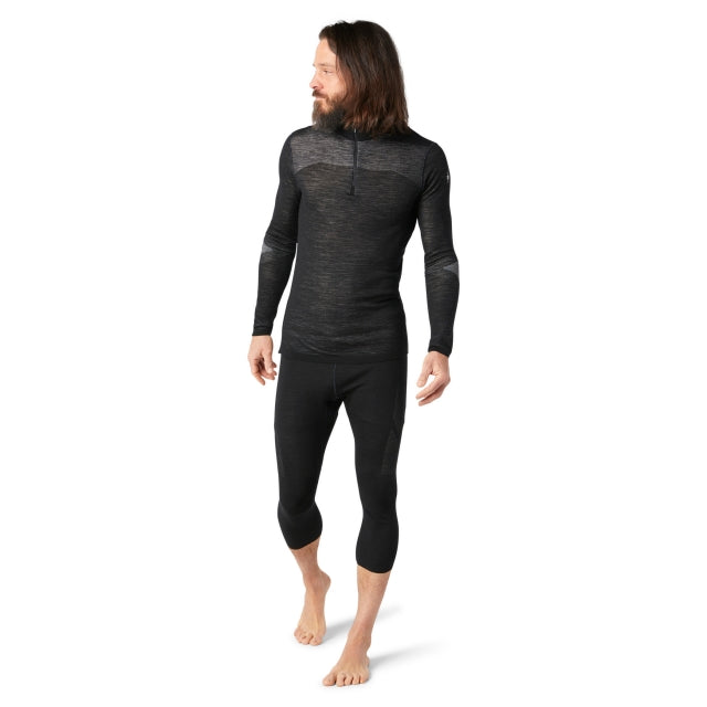 Smartwool M Intraknit Thermal Merino Base Layer 1/4 Zip 960 Black/White