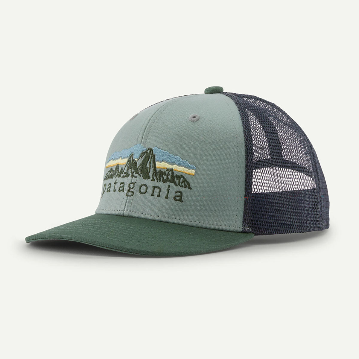Patagonia Kids Trucker Hat Fitz Roy Foothills: Cover Green
