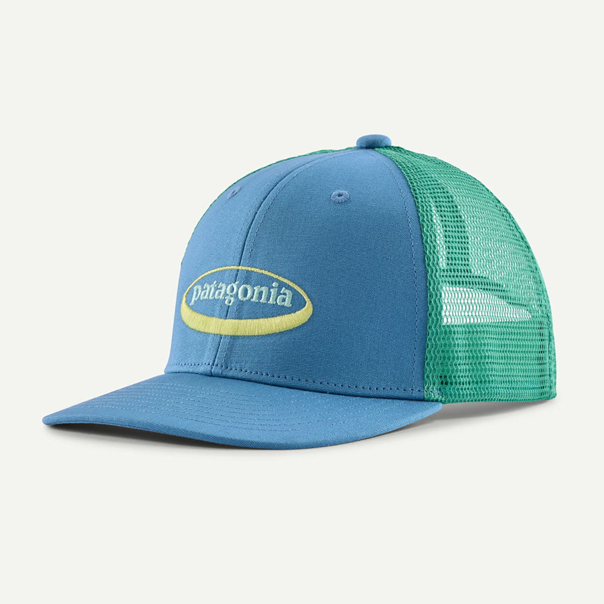 Patagonia Kids Trucker Hat 95 Oval Logo: Shore Blue